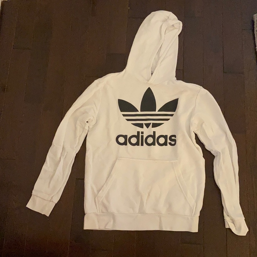 White and black adidas hoodie